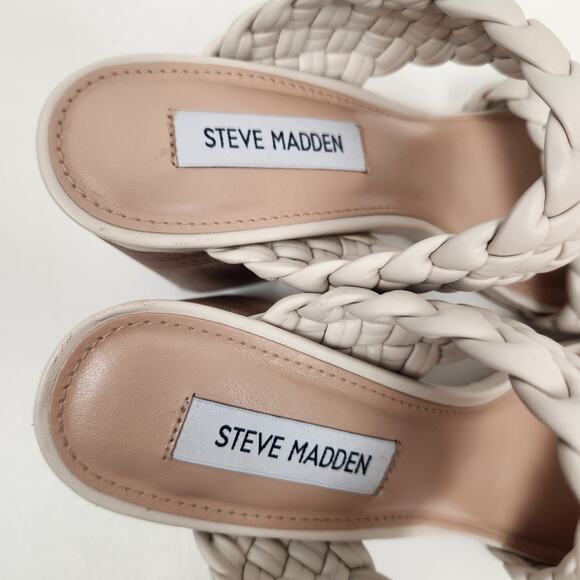 Steve Madden Women's Tielo Heeled Sandal in Cream Size 9.5 Excellent Condition - Picture 7 of 10